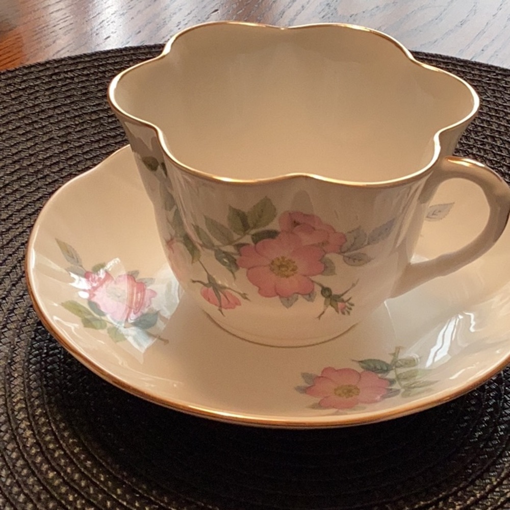 Vintage Crown Straffordshire England Fine Bone China Cup and Saucer.